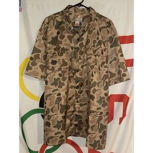 NWT Heybo Outdoors Camo Button Up Shirt XL Short Sleeve Fishing Hunting